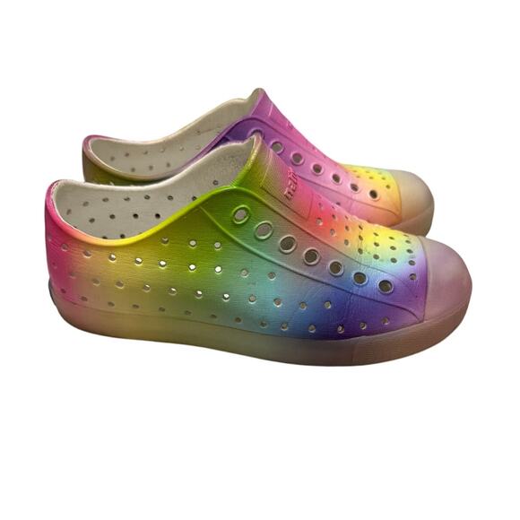 Native Kids Jefferson Sugarlite Shoes Translucent/Rainbow Blur Toddler Size 12 - Picture 2 of 6